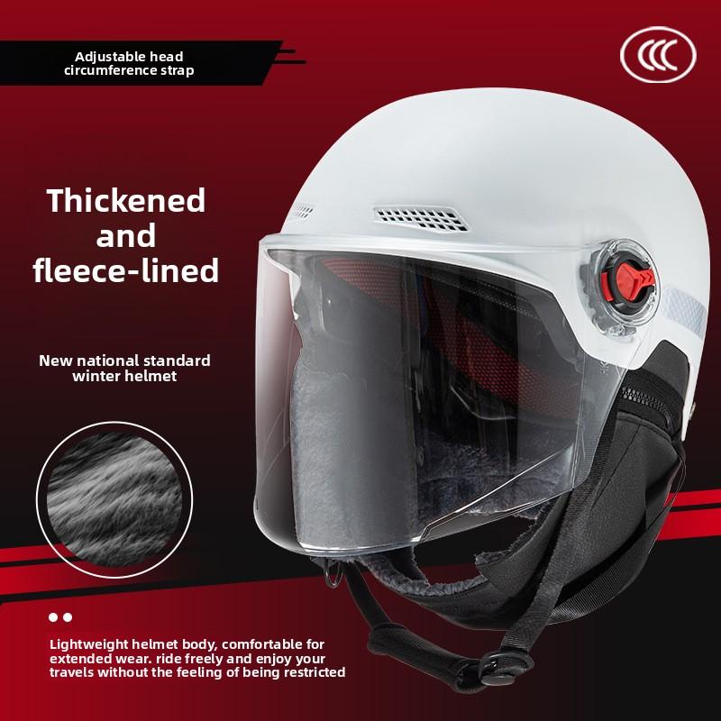 Electric Vehicle Helmet Original Battery Motorcycle Winter Riding Cold Protection Ear Protection Thermal Helmet