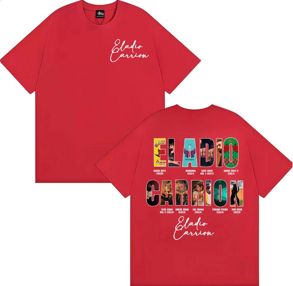 

Футболка с обложкой альбома рэпера Eladio Carrion, тур 2025, мужская, женская, винтаж 90-х, хип-хоп, уличная, повседневная, свободная, оверсайз S