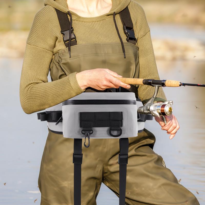 Waterproof Multi-functional Fishing Waist Bag with Rod & Hook Holders