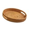 Elegant Round Rattan Tray with Handles Portable Accessory for Serving Food and Enhancing Home Aesthetic Daily Use