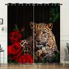 3D Print Rose Lion Tiger Wolf  Animal Shading Windowpane Drape for Children ' s Livingroom Space Bedchamber Kicthen Door HallHouseholdDecoration