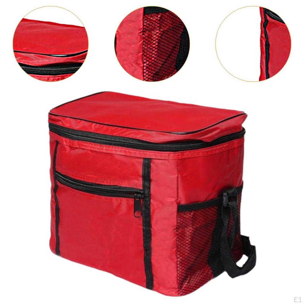 Food Cooler Bag Delivery Tote Zipper Portable Cold Thermal Cake Transport for