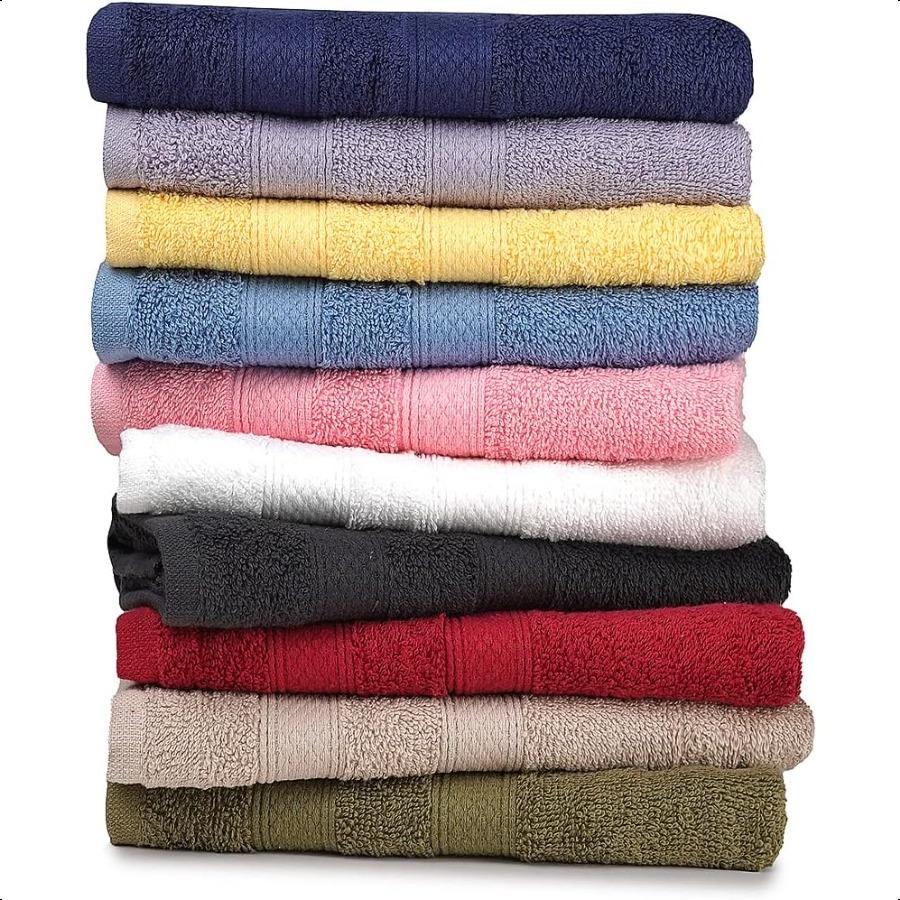 Classic Hand Towels Pack of 10 16 x 28 Inches 100 Ring Spun Cotton Light Weight er Absorbent Fast Drying Towels for use in Bath