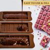 Chocolate Bar Molds Silicone Bars Making Fondant Coffee Mould BPA Free Easy Release Non-Stick for Protein Energy Handmade Gifts