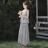 Sibaisha 2025 Summer Women's Round Neck Loose Vest & Skirt Set