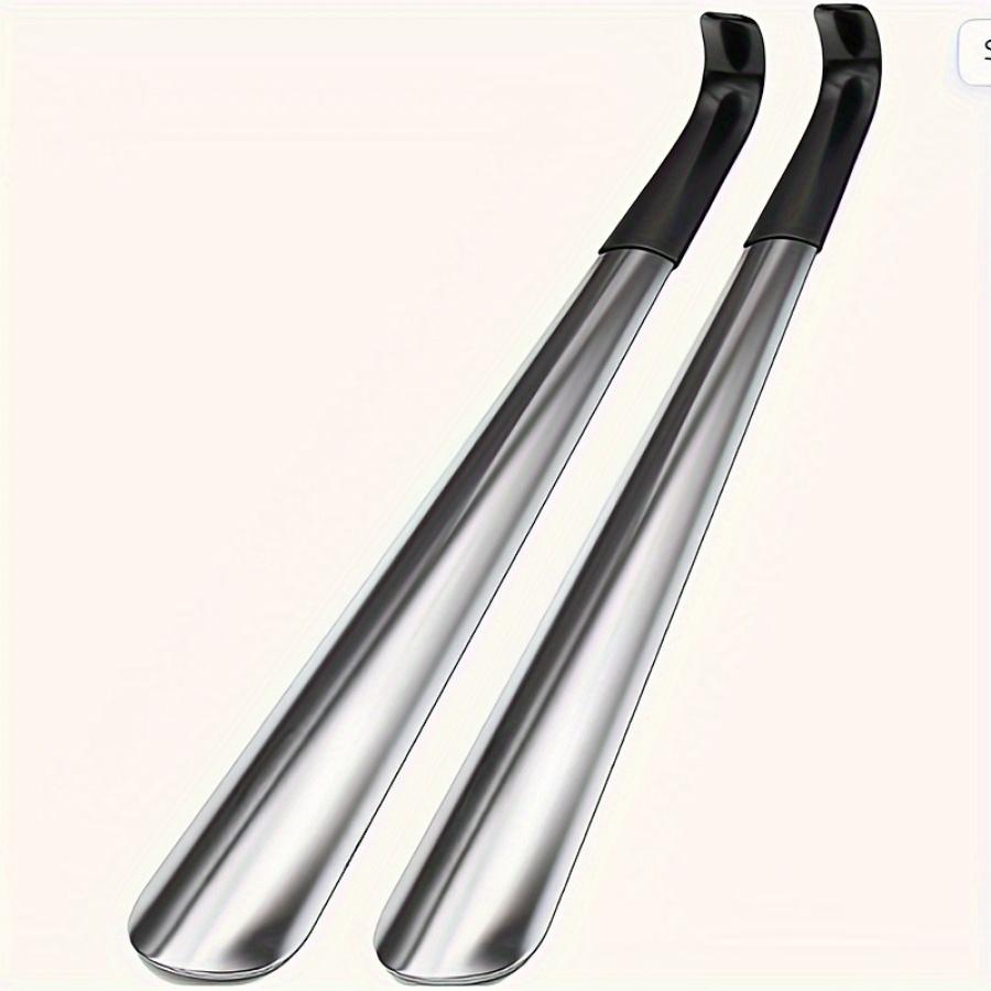 Stainless Steel Shoehorn with Black Handle Can Easily Wear Shoes Without Bending Over.