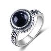 New Fashion 9MM Round Natural Moonstones Rings Women's CopperJewelry Ring  High Quality Gifts Vintage Fine Jewelry