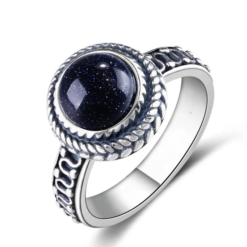 New Fashion 9MM Round Natural Moonstones Rings Women's CopperJewelry Ring  High Quality Gifts Vintage Fine Jewelry