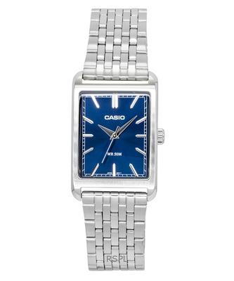 Analog Stainless Steel Blue Dial Quartz MTP-B215D-2AV Men's Watch