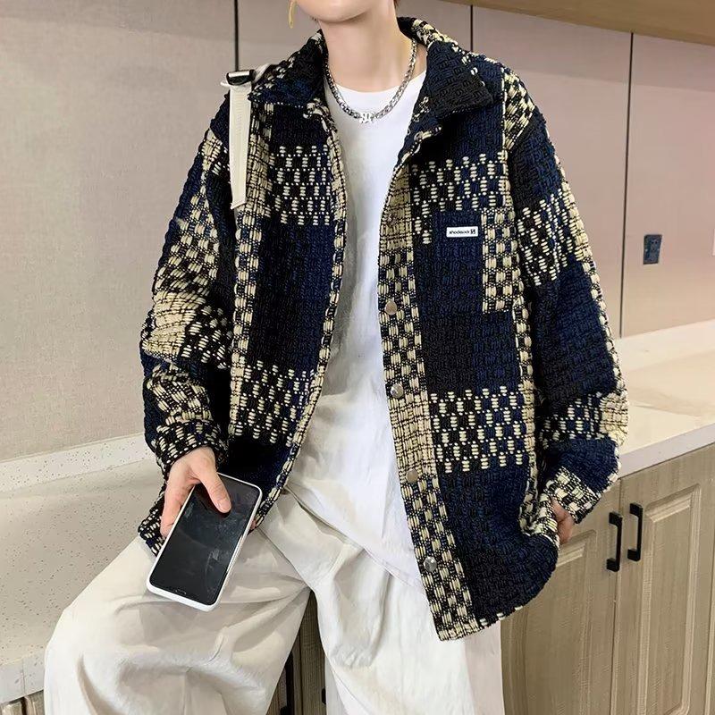 Trendy Men's French Plaid Jacket for Spring/Autumn 2025 - Loose, Casual, Versatile and Stylish for All Sizes