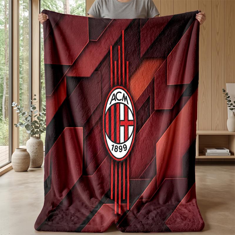 AC Milan Theme blanket Soft Flannel Blanket Plush Throw Blanket Cozy Sofa Bed Blanket for Home Decor