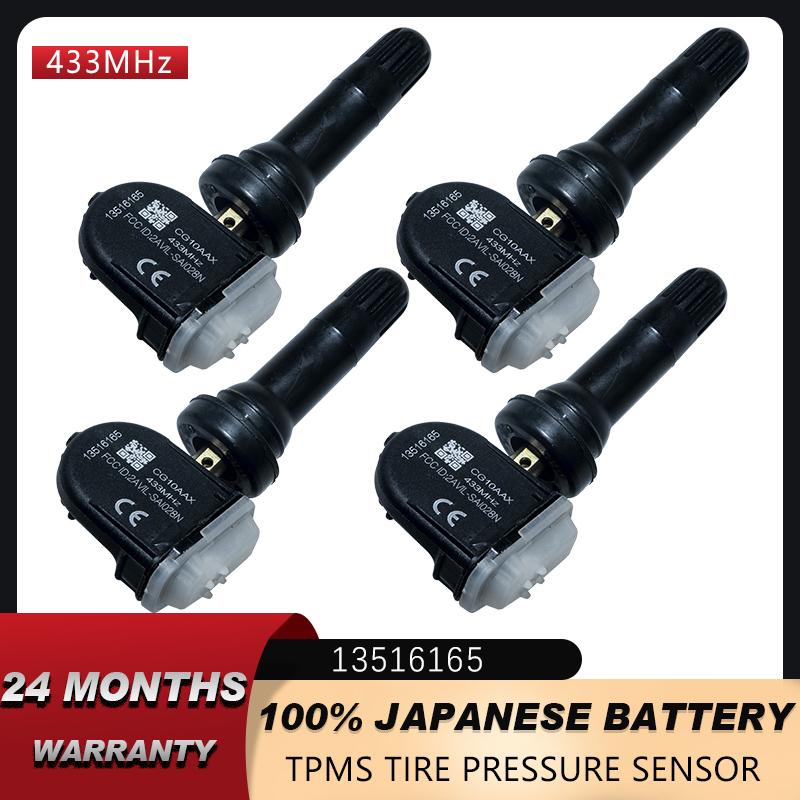 TPMS Sensor For Chevrolet  Suburban Tahoe FOR GMC Sierra Terrain Yukon 2018  Tire Pressure 433Mhz 13516165 13598773 1 SET(4PCS)