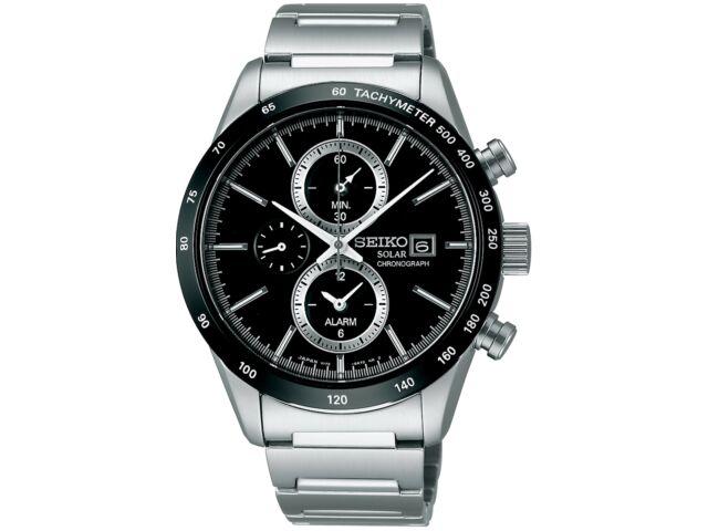 

Seiko SPIRIT SBPY119 Элегантные мужские часы ХРОНОГРАФ Черный Серебристый Нержавеющая сталь