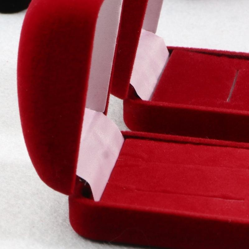 Flip Ring Box Velvet Jewelry Gift Box Wedding Ring Storage Cases for Engagement Wedding Anniversary Valentine's Day