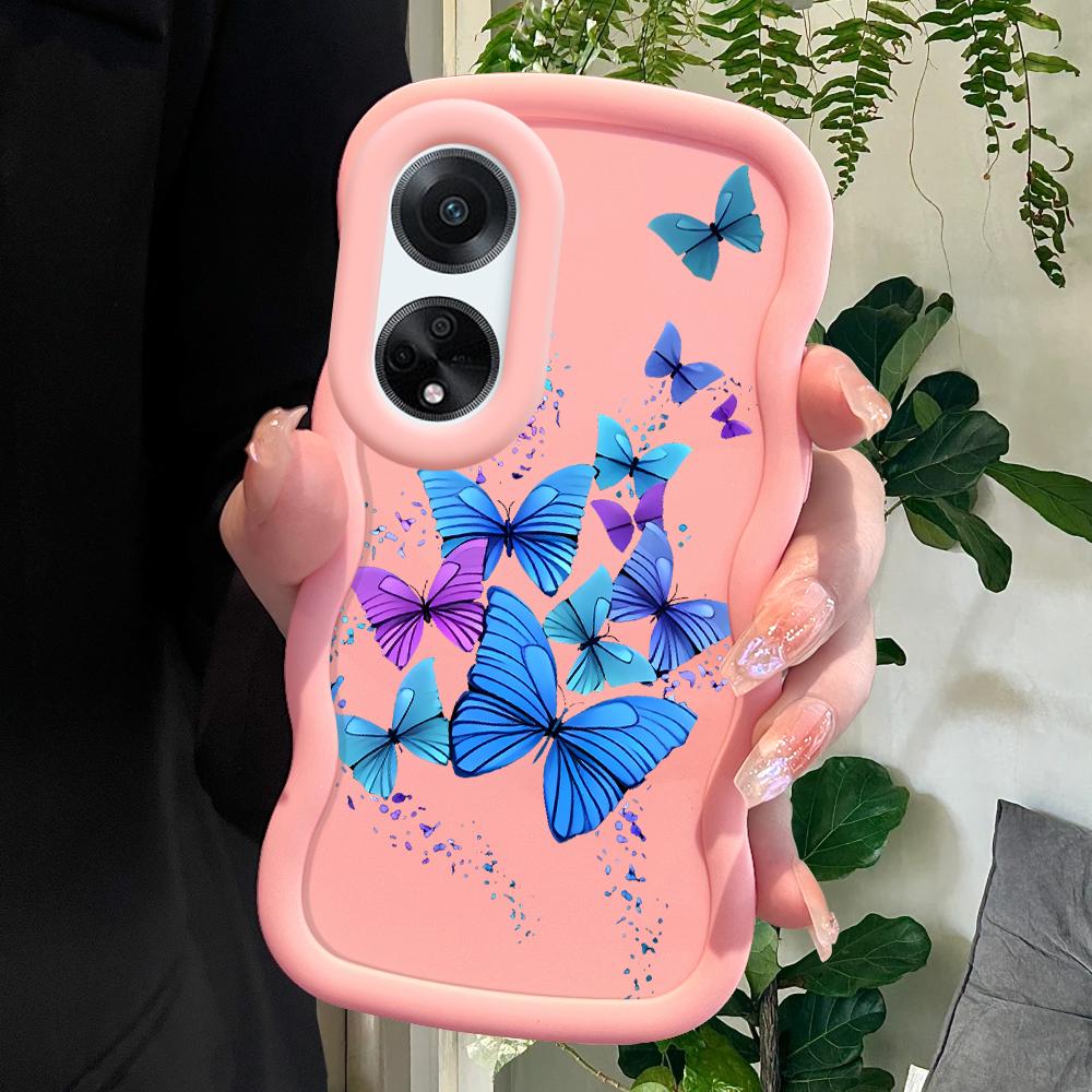 Gemaltes Muster Big Wave Edge Weiches Silikonmaterial Macaron-Telefongehäuse Stoßfestes Schutzgummigehäuse für OPPO Reno Realme