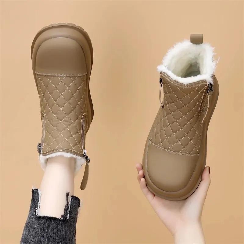Snow Boots, Warm Short Boots, Women's Fashion, Thick-soled Cotton Shoes, Plus Velvet Thickening