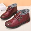 Ethnic Style Ankle Elderly Cotton Boots Winter New Women Waterproof Non Slip Round Toe Plush Keep Warm Flat Sole Cotton Shoes