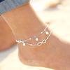 Fashion Pearl Anklet Jewelry Handmade Beaded Double Chain Beach Footwear for Women