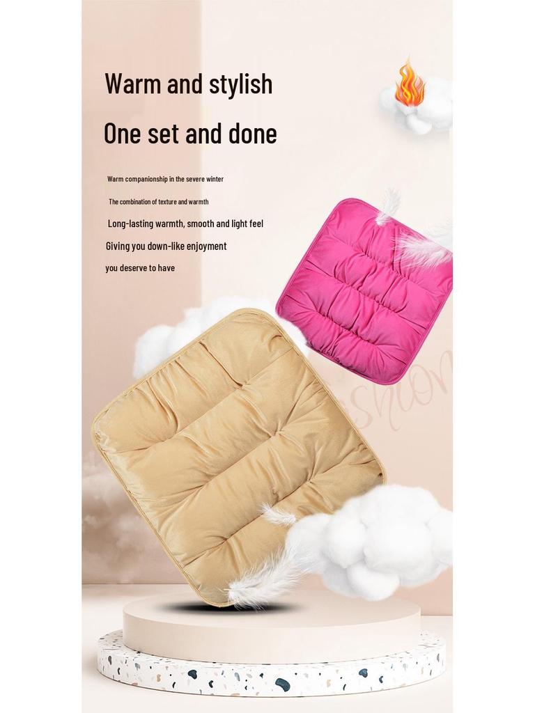 Velvet Car Lumbar Support Cushion Set: Thickened, Warm & Comfortable for Autumn/Winter