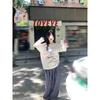 Casual Lazy Wind Sunscreen Blouse Top Summer Thin Loose Snowflake Cotton Long Sleeve Crew Neck T-Shirt Women's Air Conditioning Shirt
