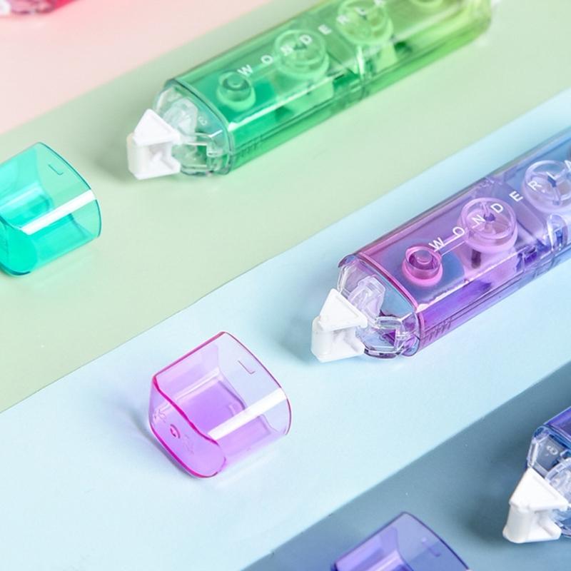 2 in 1 Double Head Correction Tape Gradient Color White Out Tape Scrapbooking Tape with Adhesive Roller