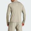 adidas Camiseta de manga larga con cremallera 1/4 para entrenamiento en el gimnasio Silver Pebble para hombre IR5882