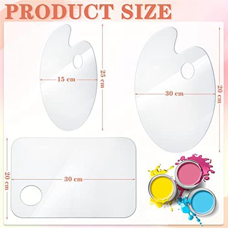 BHBL 21 PCS Acrylic Paint Palette Clear Paint Pallet Non-Stick Oil Paint Tray Palette for Oil DIY Craft Art Painting China Mainland