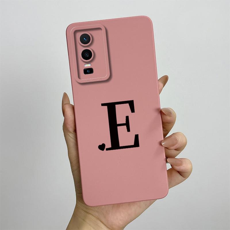 Cover For Vivo Y76 5G Case Love Heart Letters Liquid Soft Silicone Phone Case For Vivo Y76 VivoY76 Y 76 V2124  Back Cover Coque