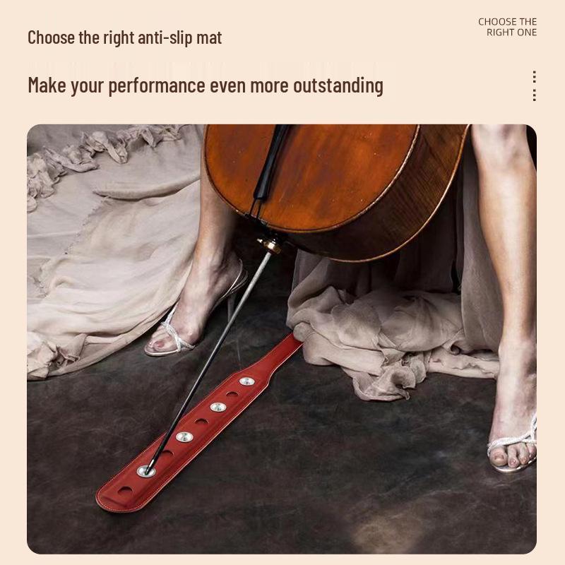 ROCKHOUSE Wide Leather Non-slip Violin Mat with Professional Strap and Accessories