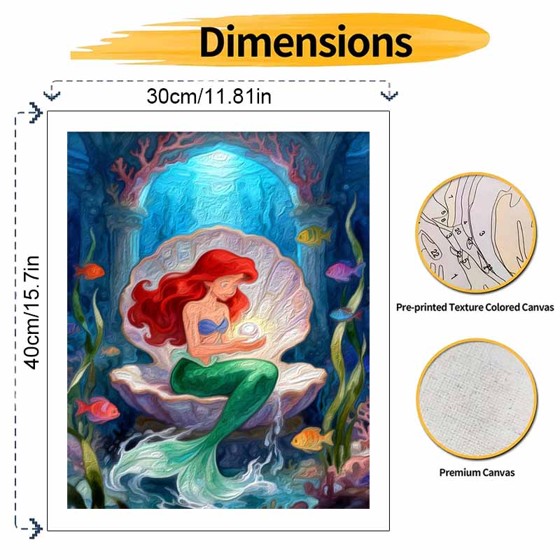 Disney Ariel Mermaid Underwater Digital Oil Painting Diy Oil Painting Hand Painting Living Room Bedroom Decoration Painting