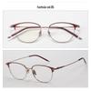 Women's Fashionable Pure Titanium Myopia Glasses Frame, Thin Eyebrow Design - Fits Prescription Lenses, Style 8125