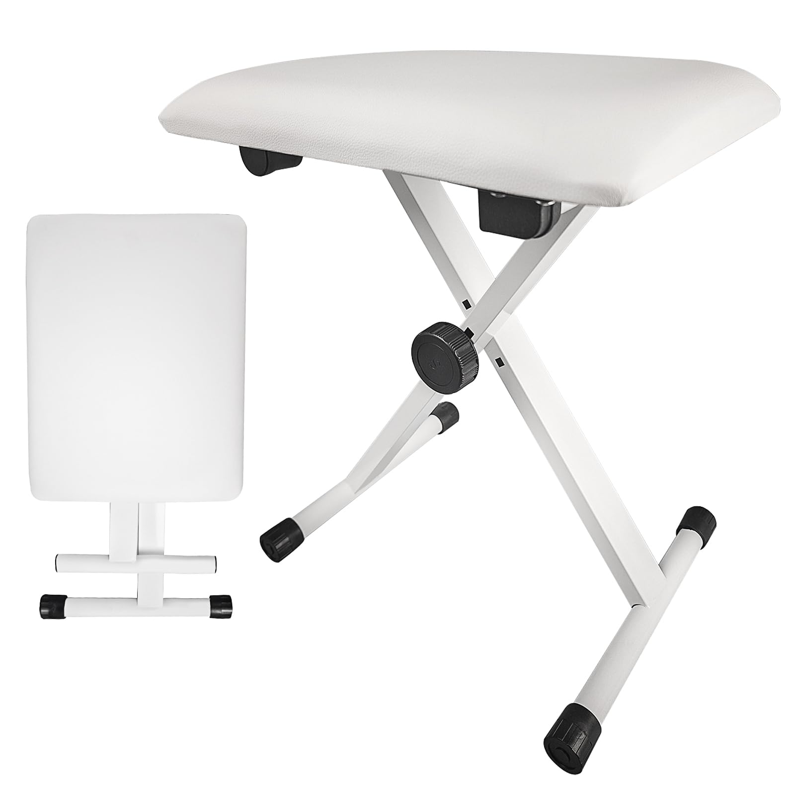 

Складной электронный стул для пианино Yireal, скамья для клавиатуры, регулировка высоты на 3 уровнях, легкий складной табурет с подушкой, компактный дизайн, X-образный,