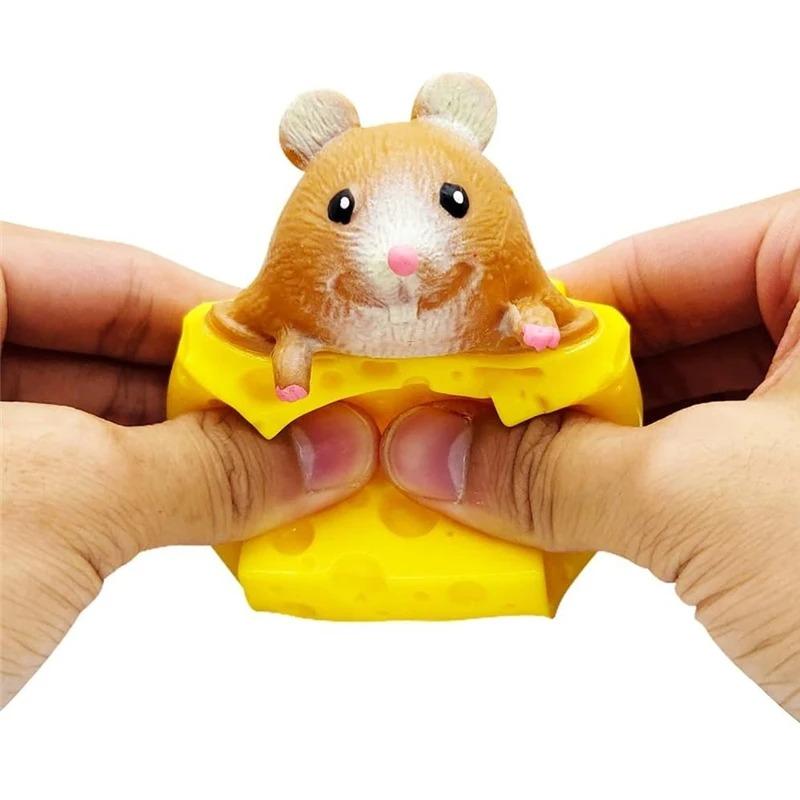 Pop-up Legrační myš a sýrový blok squeeze antistresová hračka na schovávanou postavu hračky pro úlevu od stresu pro děti pro dospělé