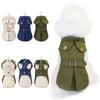 British Style Pet Dog Clothes Trench Coat  Winter Thicken Jacket Coat Costumes Hoodies Clothes for Small Puppy Dogs Cat Clothing