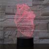 Home Decor Heart Acrylic 3d Illusion Led Table Lamp with Touch Switch Base for Kids Gift Medical Gift 3d Led Night Light