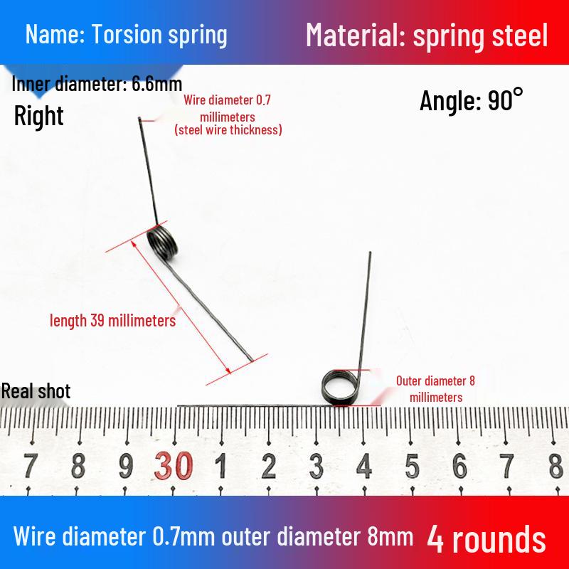 Torsion Spring Steel 0.3-3.0 for 90/180° Clip Trash Can