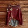 Women's Fashion Long Sleeve Christmas Snowman Snowflake Print Jacket Cardigan
