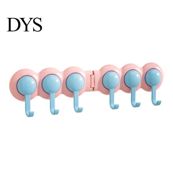 Adhesive Wall Hooks Punch-Free Hook Rack, Self Multi-Hook Organizer, Waterproof Heavy Duty 180 Degree Rotating Storage Hanger for Bathroom And