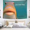 You Lost BBG Fun Fish Tapestry Polyester Wall Hanging Bedroom Dormitory Humorous Decoration Lightweight Wall Tapestry