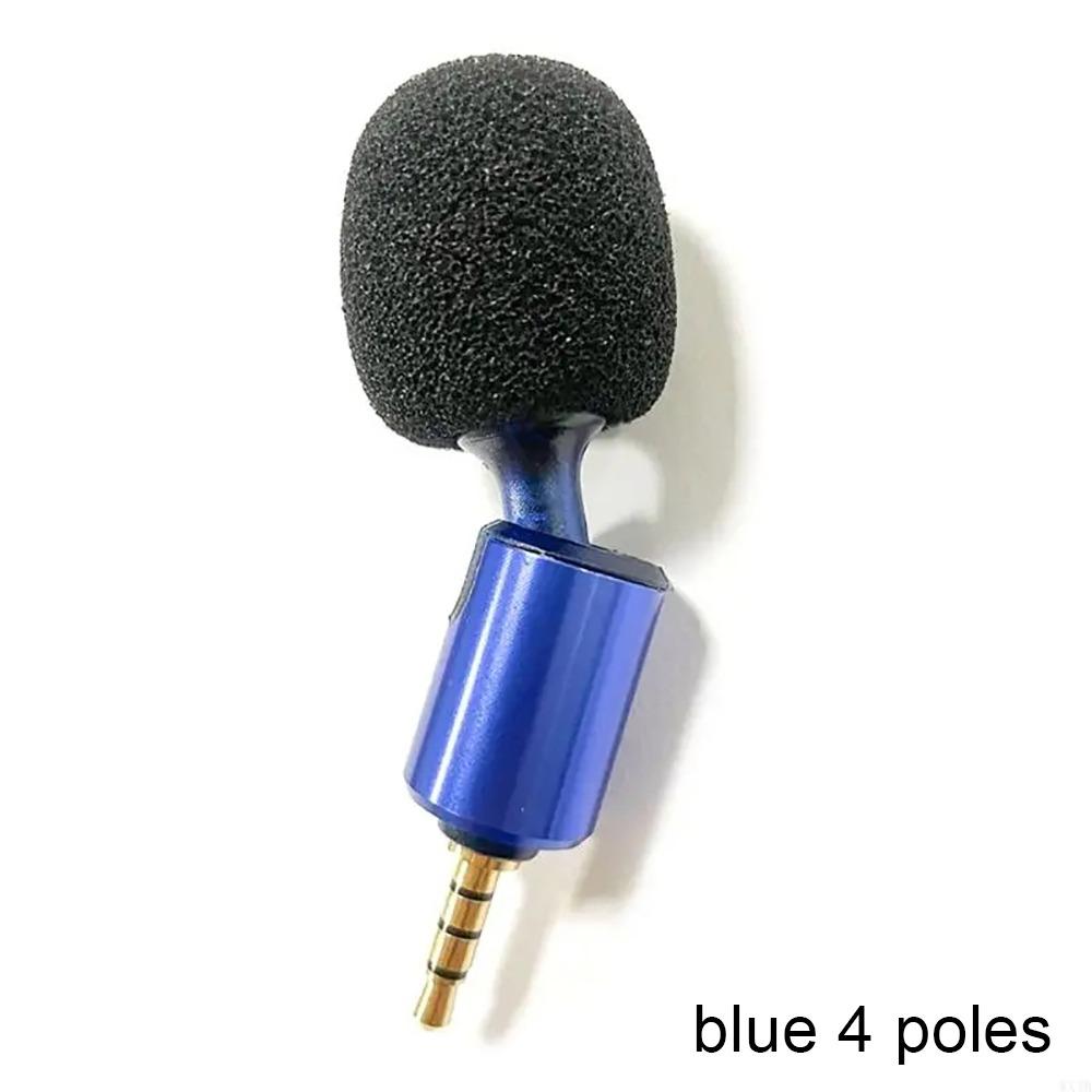

1Pcs Noise Cancelling Mini Microphone Recording Mic For Recording Mobile Phone Studio Interview blue 4 poles