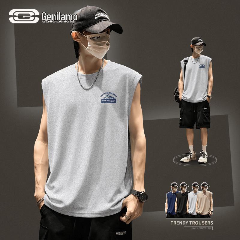 GENIOLAMODE Men s Cotton Crew Neck Tank Top 2XL