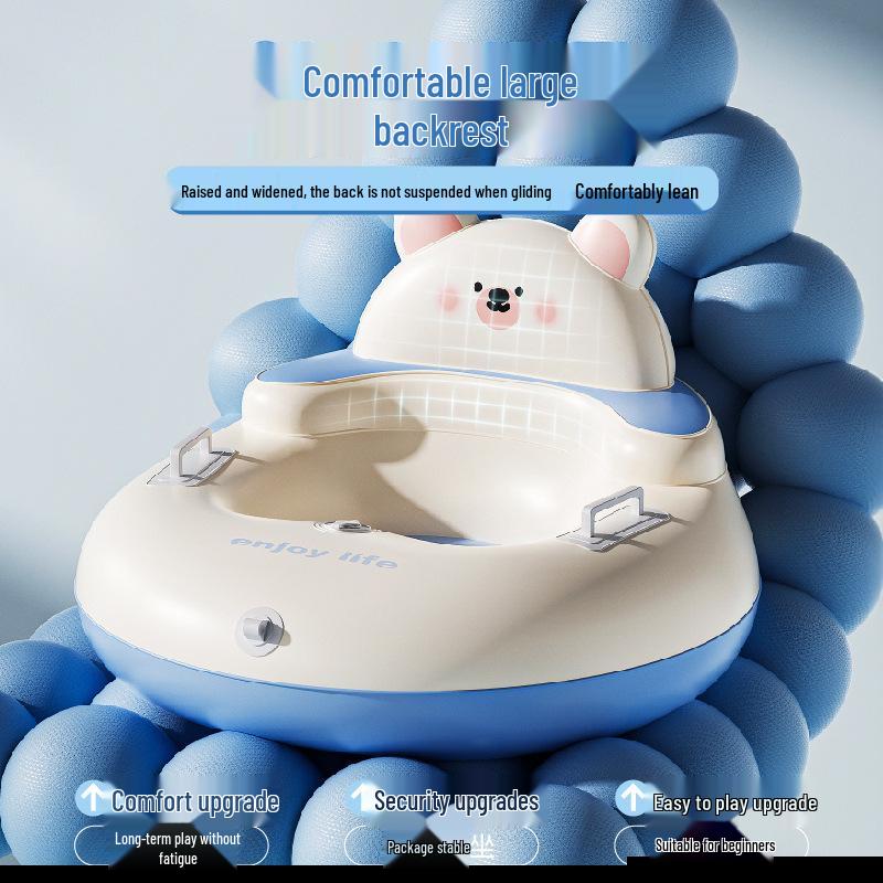 Cartoon Inflatable Snow Tube: Durable, Explosion-Proof, Anti-Roll, with Large Backrest