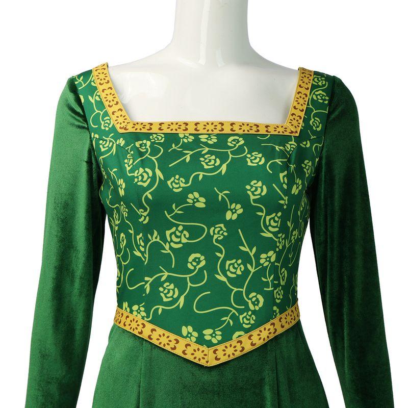 Shrek Principessa Fiona Costume Cosplay Principessa Fiona Vestito Lungo Verde Costume Cosplay