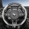 LUBTW1 Suitable for Alfa Romeo Carbon Fiber Texture Steering Wheel Cover with Segmented Quick-Release Design, Durable, for Models Such as Junior,