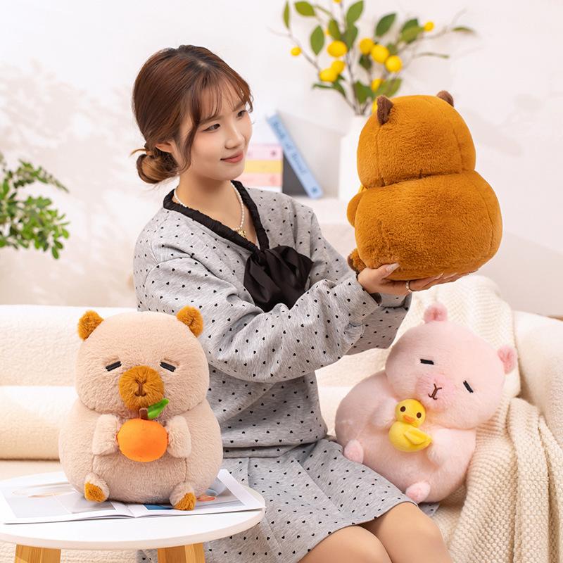 Cute Chubby Capybara Doll Plush Toy Cute Capybara Doll Children Soothing Rag Doll Girl Birthday Gift
