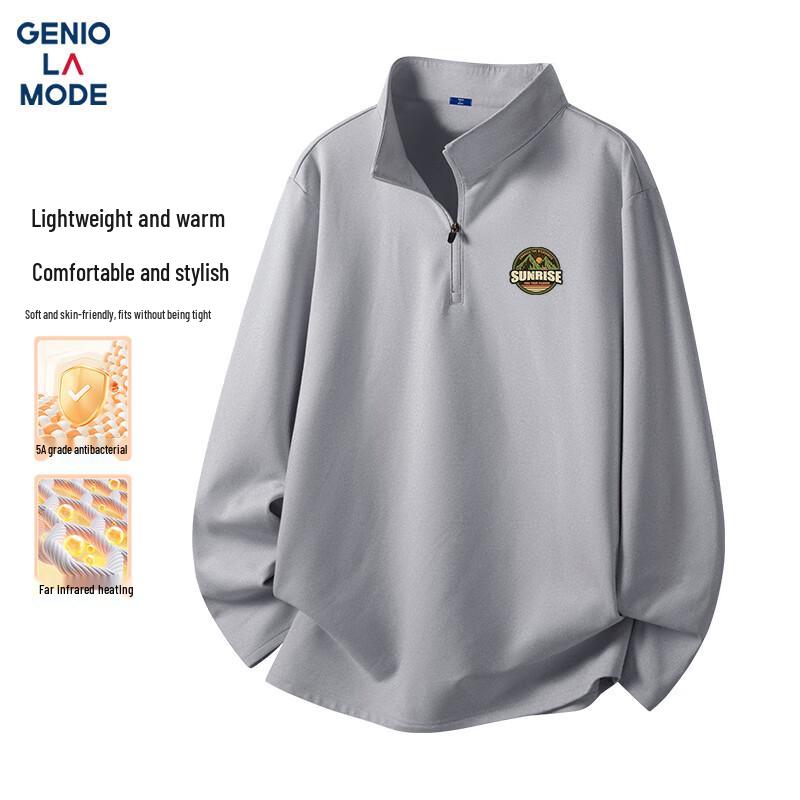 GENIOLAMODE Men s Winter Half-Zip Fleece T-Shirt 2XL