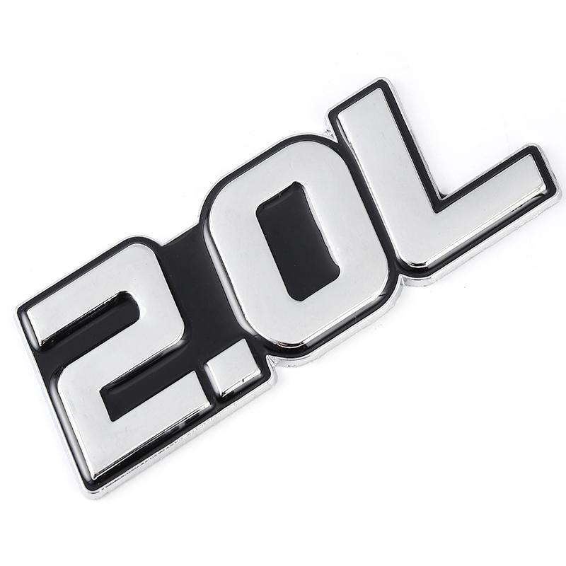 3D Metal Car Sticker 2.0L 2.2L 2.3L 2.4L 2.5L 2.8L 3.0L 3.5L Logo Emblem Badge Decals for BMW Audi Volkswagen Ford Toyota Honda