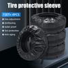AD 4PCS Black Car Spare Tire Cover Case Polyester Wheel Tire Storage Bags Vehicle Tyre Accessories Dust-proof Protector Stylin