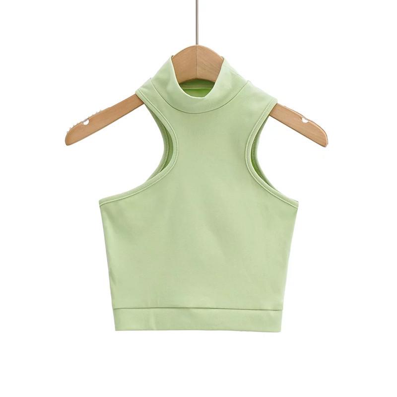 

Дышащий бесшовный спортивный топ-майка для йоги - Влагоотводящий нейлон для фитнеса Large зелёный