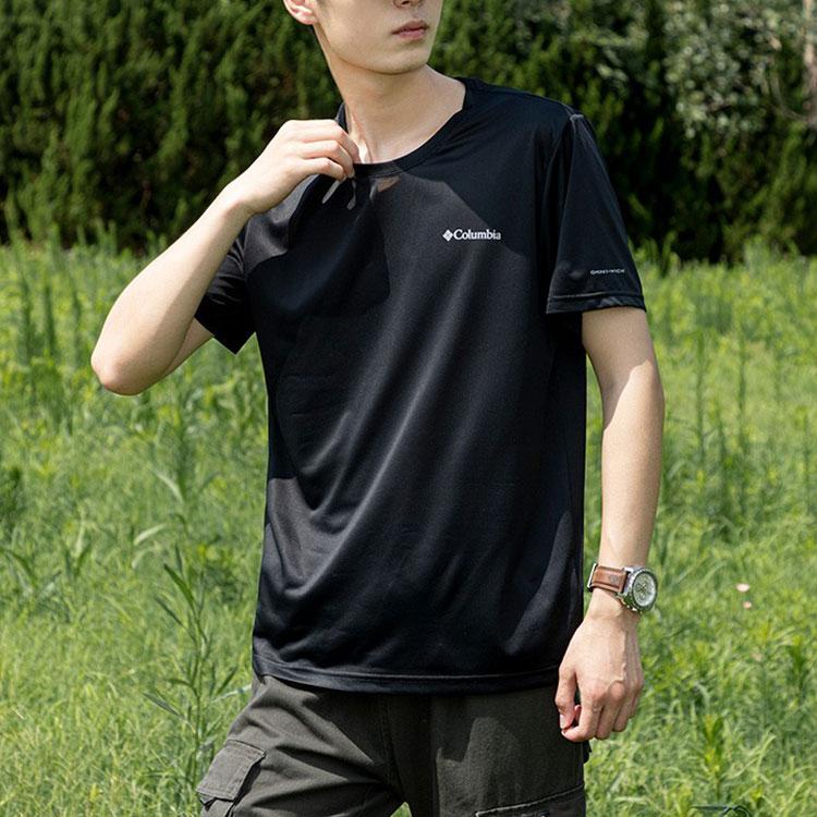Columbia Solid Quick-Dry Sports Crew Neck Breathable T-Shirt Unisex tops Black AE1419-010